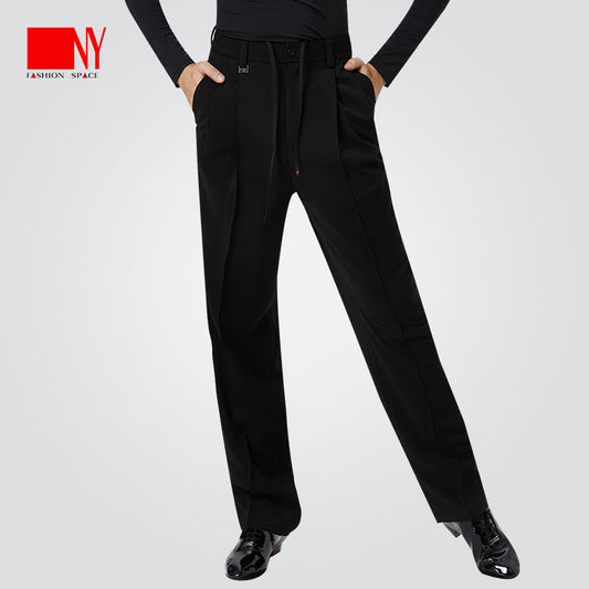 Double pleated Trousers with Elastic waistband